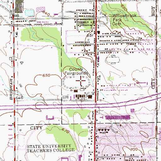 Topographic Map of Chautauqua County Fairgrounds, NY