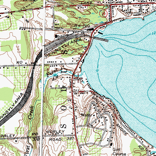 Topographic Map of Arneys Marina, NY