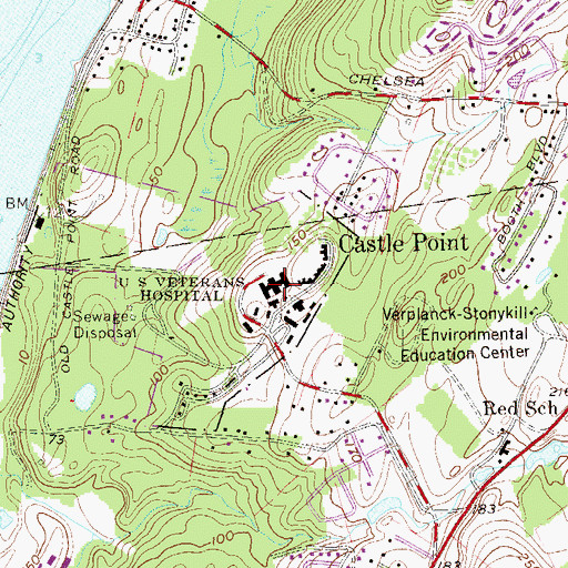 Topographic Map of VA Hudson Valley Health Care System Castle Point Campus, NY