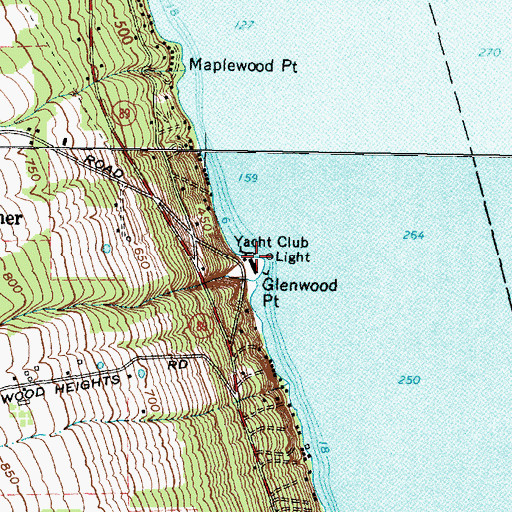Topographic Map of Ithaca Yacht Club, NY