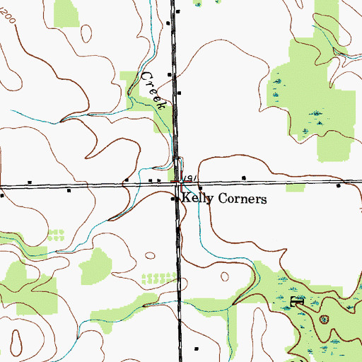 Topographic Map of Kelly Corners, NY