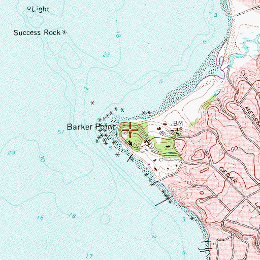 Topographic Map of Barker Point, NY