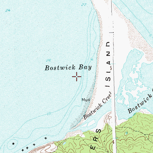 Topographic Map of Bostwick Bay, NY