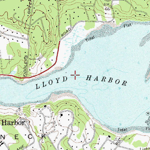 Topographic Map of Lloyd Harbor, NY