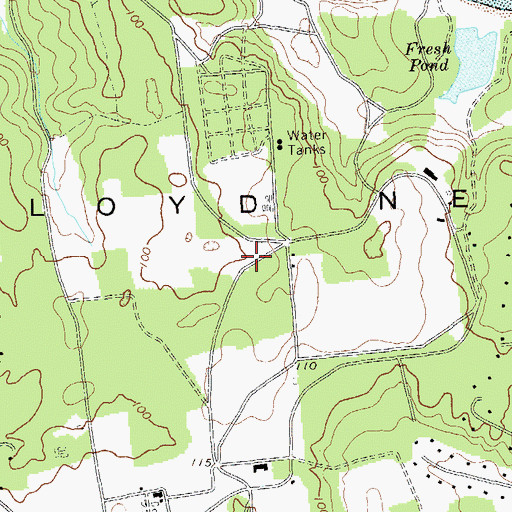 Topographic Map of Lloyd Neck, NY