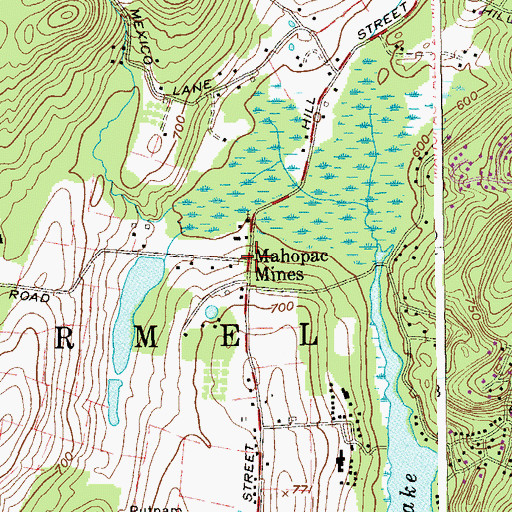 Topographic Map of Mahopac Mines, NY