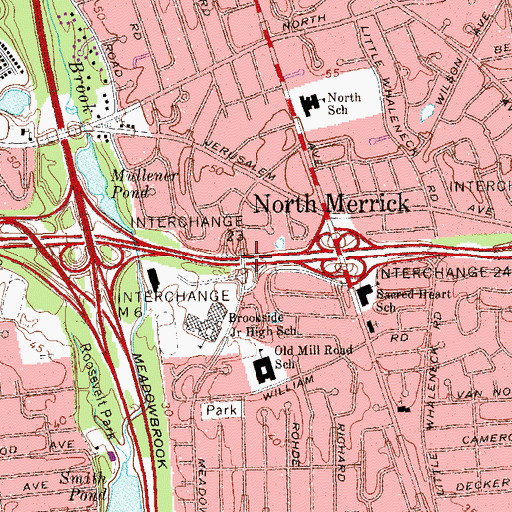 Topographic Map of Interchange 23, NY