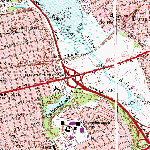 Topographic Map of Interchange 5, NY