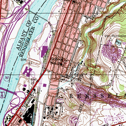 Topographic Map of School Number 2, NY