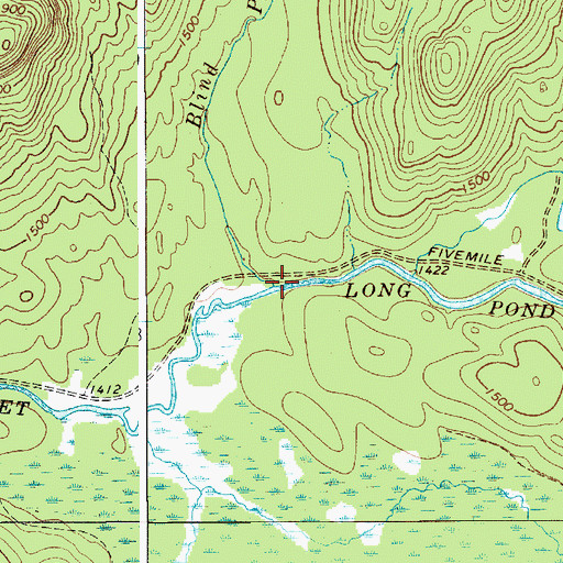 Topographic Map of Blind Pond Outlet, NY