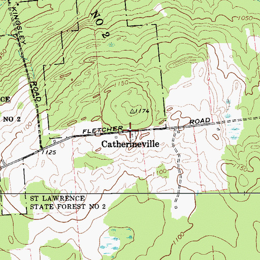 Topographic Map of Catherineville, NY
