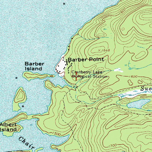 Topographic Map of Cranberry Lake Biological Station, NY