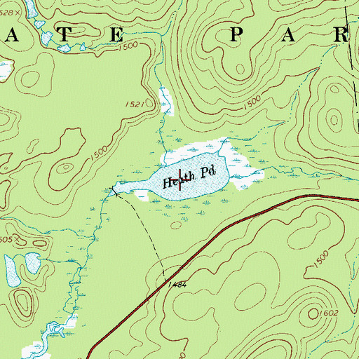 Topographic Map of Heath Pond, NY