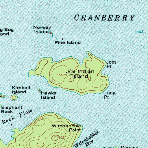 Topographic Map of Joe Indian Island, NY