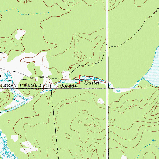 Topographic Map of Jordan Outlet, NY
