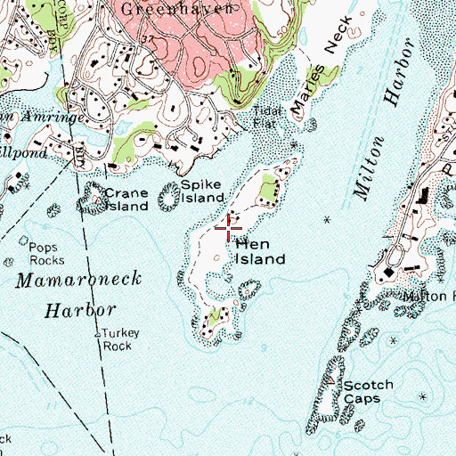Topographic Map of Hen Island, NY