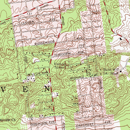Topographic Map of WALK-FM (Patchogue), NY