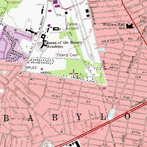 Topographic Map of Brunswick Hospital Heliport, NY