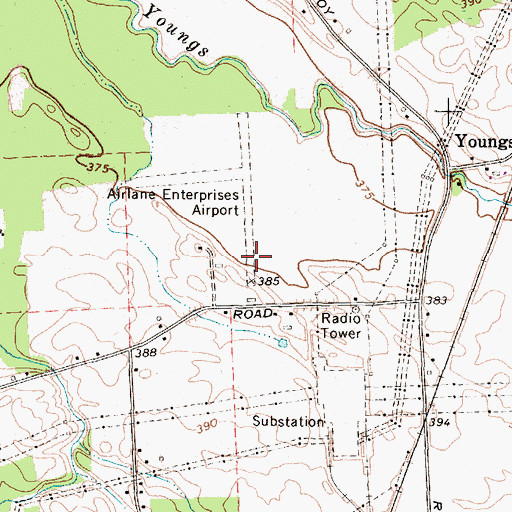 Topographic Map of Airlane Enterprises Airport, NY