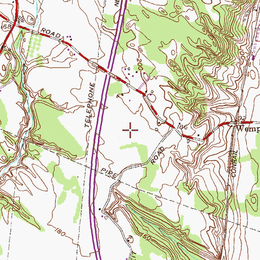 Topographic Map of WROW-AM (Albany), NY