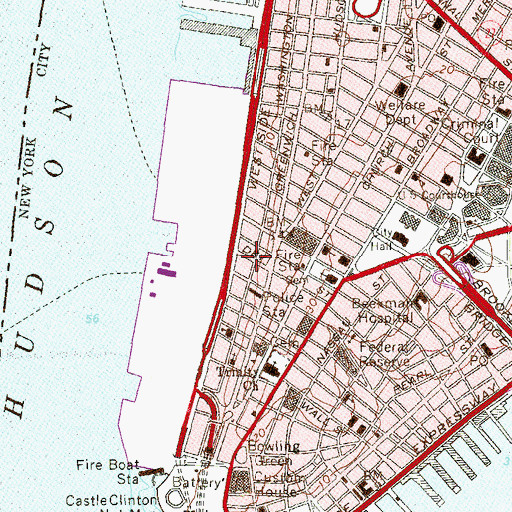 Topographic Map of WNYC-FM (New York), NY