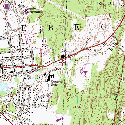 Topographic Map of Town of Rhinebeck, NY