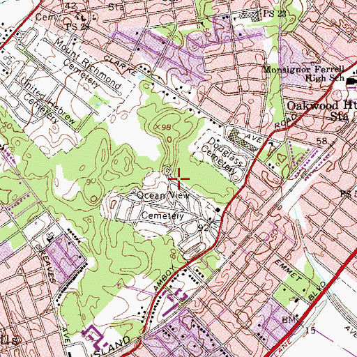 Topographic Map of Borough of Staten Island, NY