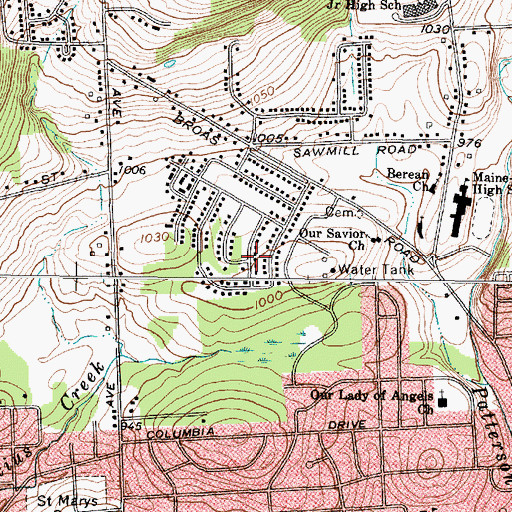 Topographic Map of Town of Union, NY