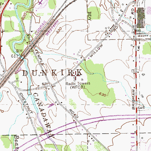 Topographic Map of WDOE Radio Tower (Ticonderoga), NY