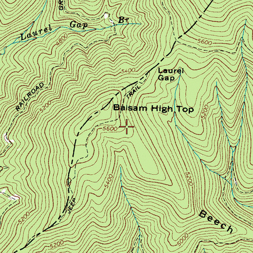 Topographic Map of Beech Ridge, NC