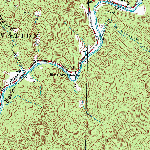 Topographic Map of Big Cove Church, NC