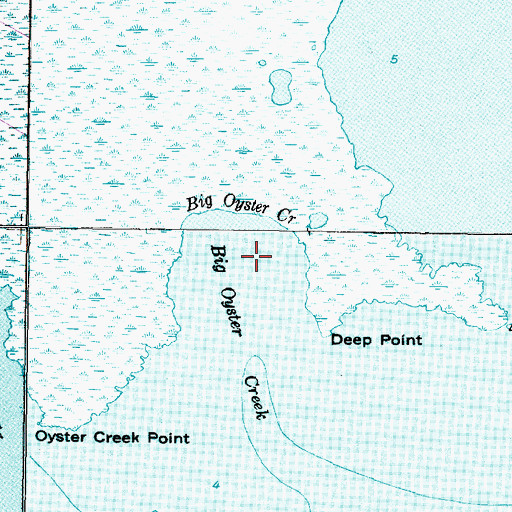 Topographic Map of Big Oyster Creek, NC