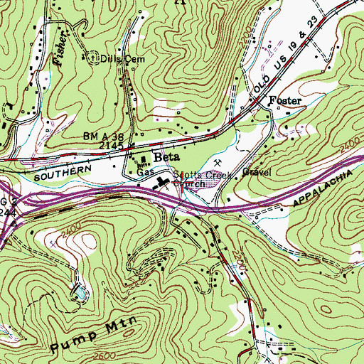 Topographic Map of Blanton Branch, NC
