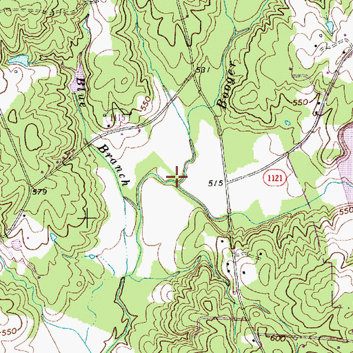 Topographic Map of Booger Branch, NC