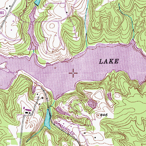Topographic Map of Lake Brandt, NC