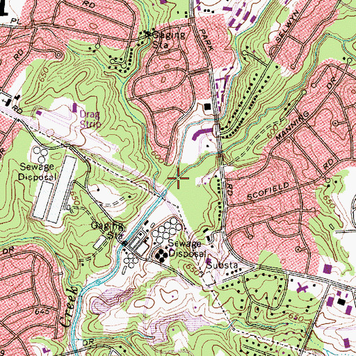Topographic Map of Brier Creek, NC