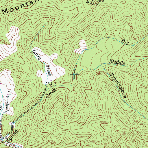 Topographic Map of Burningtown Branch, NC