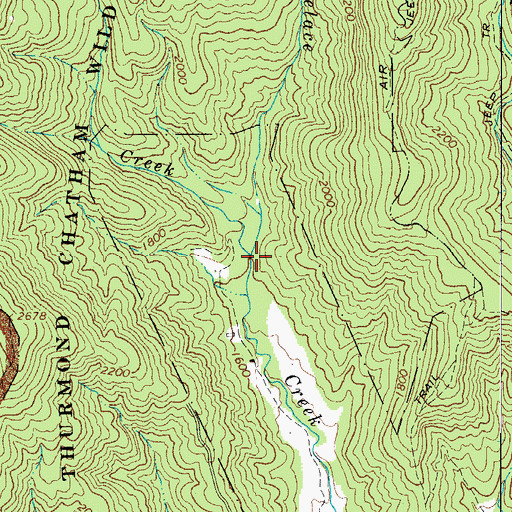 Topographic Map of Camp Creek, NC