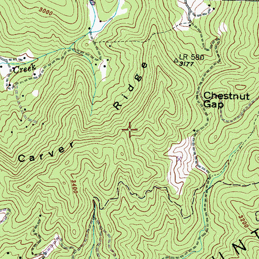 Topographic Map of Carver Ridge, NC