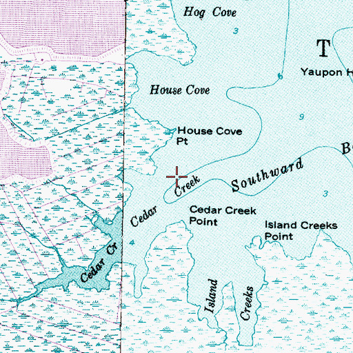 Topographic Map of Cedar Creek, NC