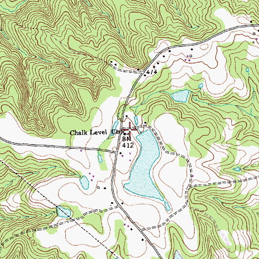 Topographic Map of Chalk Level Church, NC