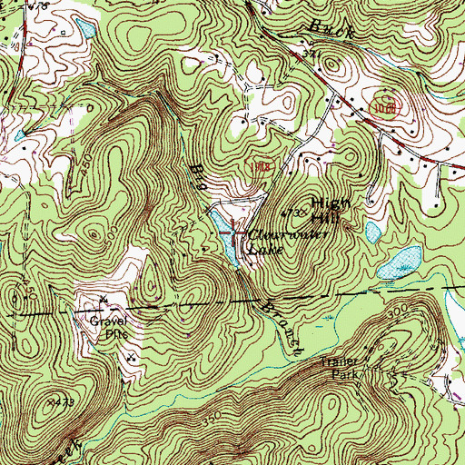 Topographic Map of Clearwater Lake, NC