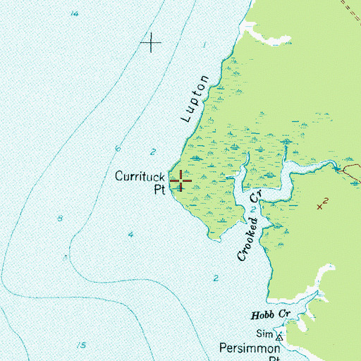 Topographic Map of Currituck Point, NC