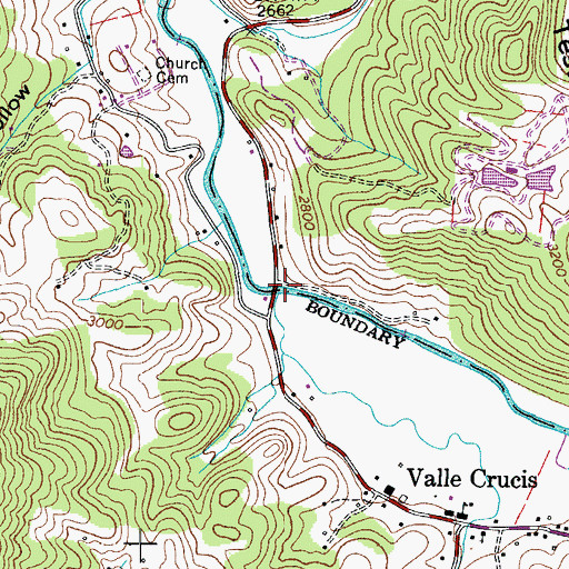 Topographic Map of Dutch Creek, NC