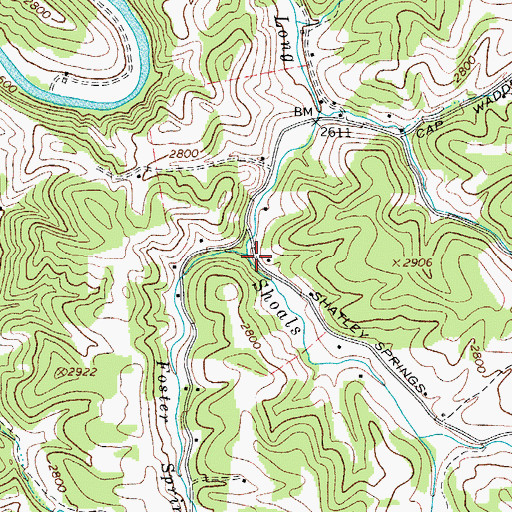 Topographic Map of Foster Springs Branch, NC