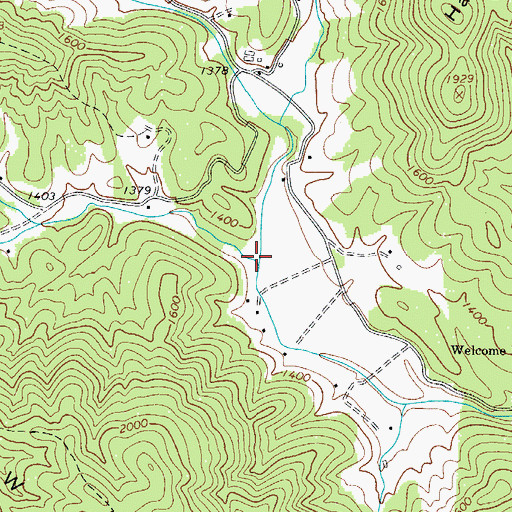 Topographic Map of Gambill Creek, NC