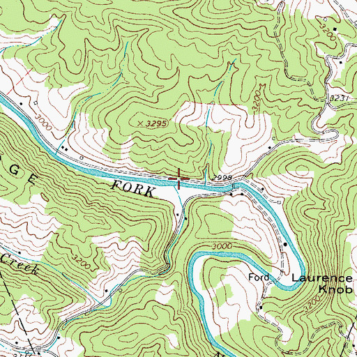 Topographic Map of Grassy Creek, NC
