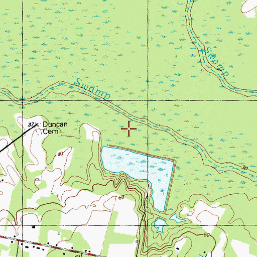 Topographic Map of Grissett Swamp, NC