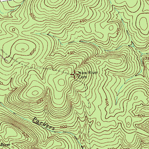 Topographic Map of Haw River Cemetery, NC