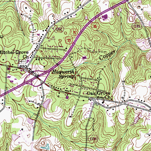 Topographic Map of Hayworth Spring, NC